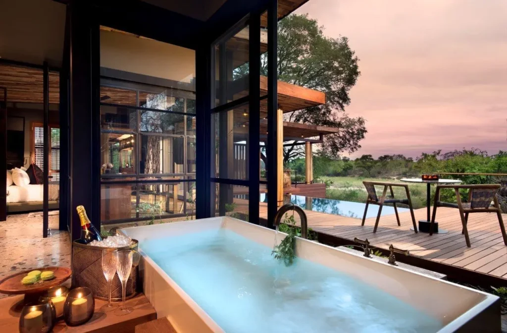 bathrooms with a view at tengile river lodge